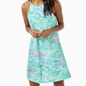 Lilly Pulitzer Margot Sunshine City halter swing dress